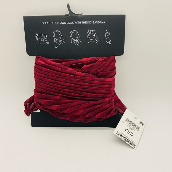 NWT Macy’s INC Neck Scarf Pleated Maroon/Wine/Burgundy - Picture 4 of 6